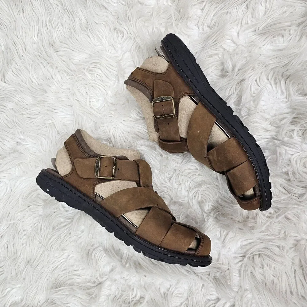 ABEO Men's BRANDON NWD Neutral Support Fisherman Sandals Brown Size 10 P